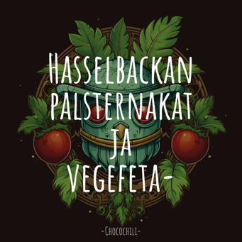 Hasselbackan palsternakat ja vegefeta-pinaattipesto