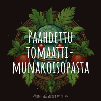 Paahdettu tomaatti-munakoisopasta