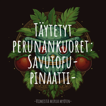 Täytetyt perunankuoret: Savutofu-pinaatti-perunatäyte