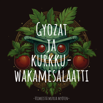 Gyozat ja kurkku-wakamesalaatti