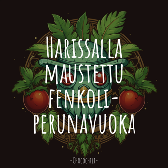 Harissalla maustettu fenkoli-perunavuoka