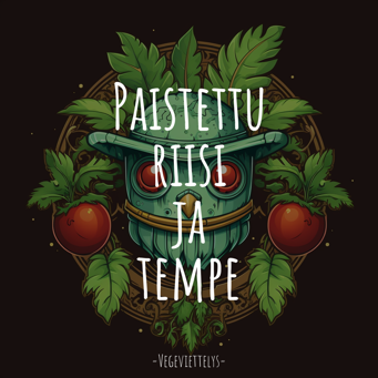 Paistettu riisi ja tempe pähkinäkastikkeessa