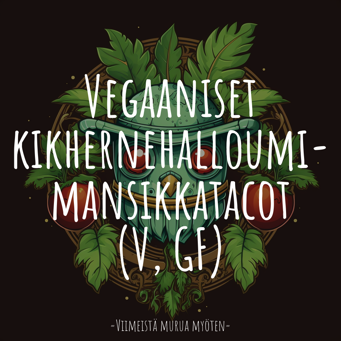 Vegaaniset kikhernehalloumi-mansikkatacot (V, GF)