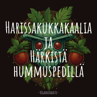 Harissakukkakaalia ja Härkistä hummuspedillä