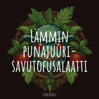 Lämmin punajuuri-savutofusalaatti