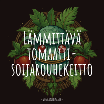 Lämmittävä tomaatti-soijarouhekeitto