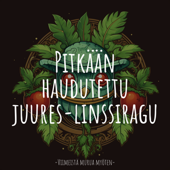 Pitkään haudutettu juures-linssiragu
