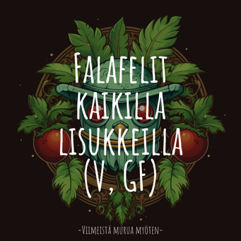 Falafelit kaikilla lisukkeilla (V, GF)